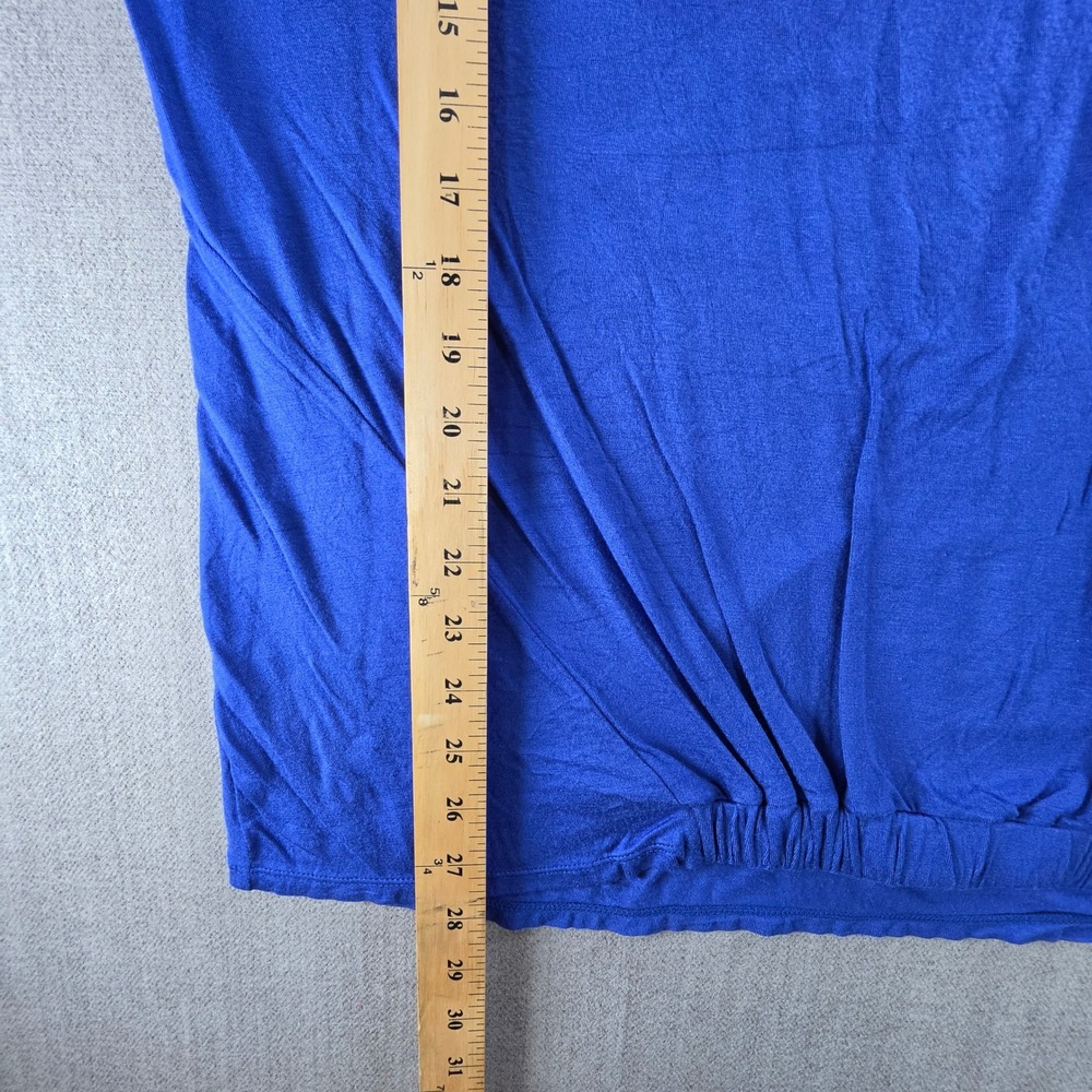 Time and Tru Maternity Top Women XL Blue Ruffle Sleeve Elastic Hem T-Shirt - Picture 8 of 16